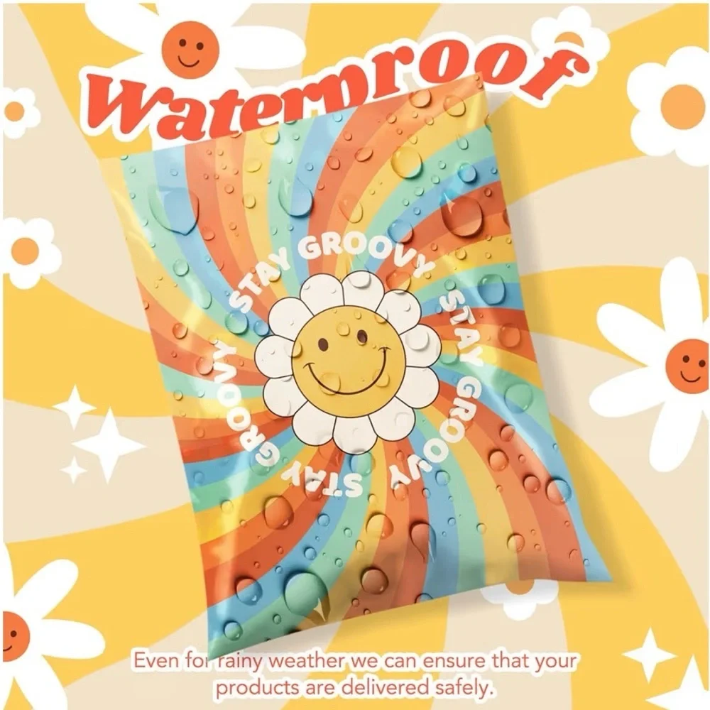 Poly mailers Happy faces 😊 Stay Groovy 6x9 qty. (20) pieces